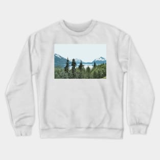 Snow Mountains Lake Trees Art Crewneck Sweatshirt